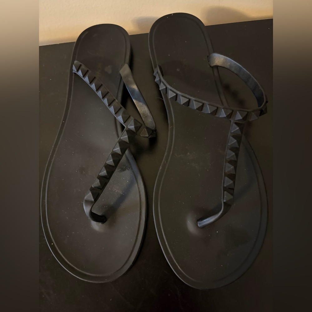 Black Studded Women's Sandals